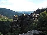 Blick über den Heringsgrund in den Schrammsteinen